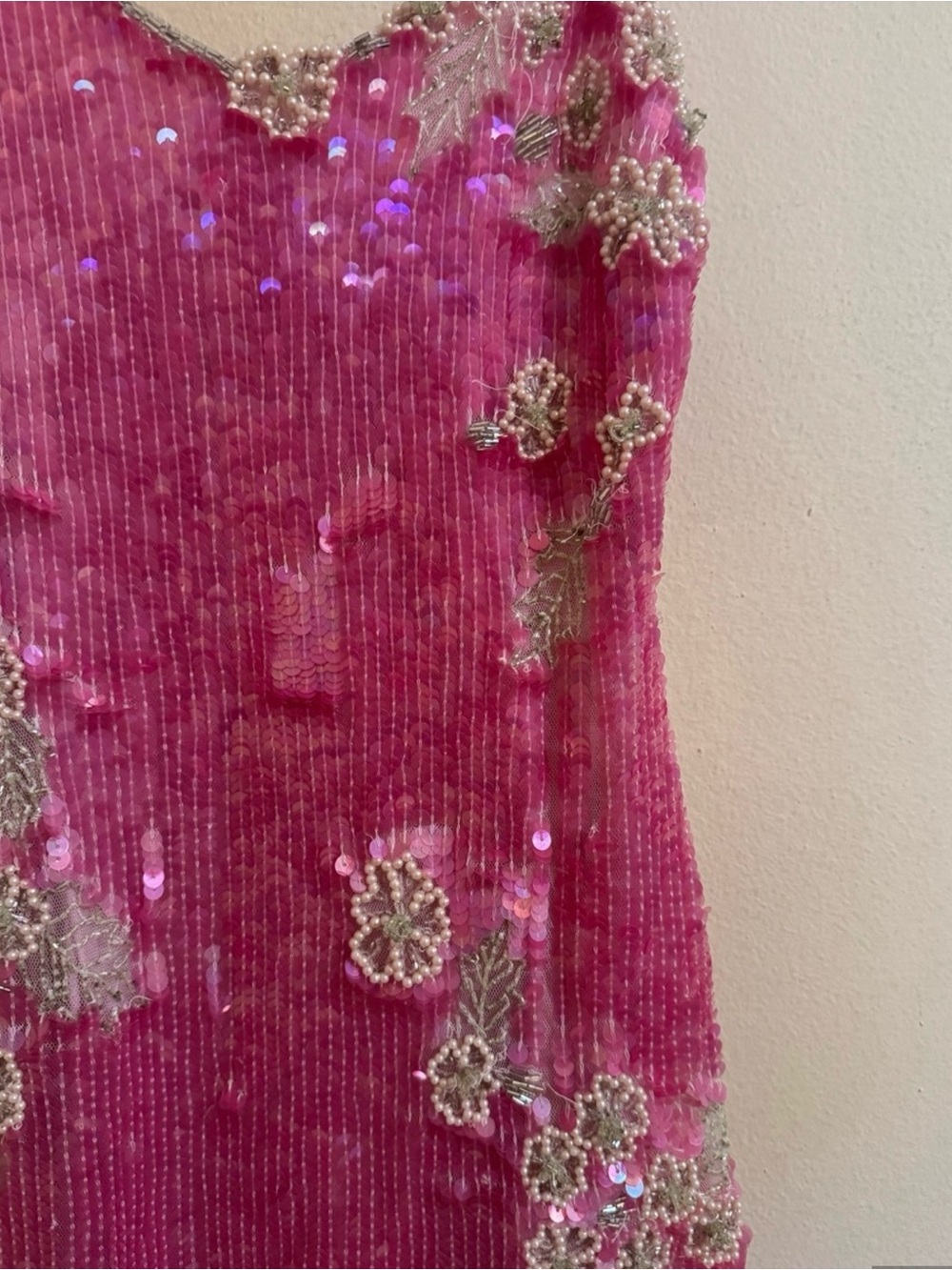 LoveShackFancy Pink Sequin Slip Dress - Picture 4 of 8